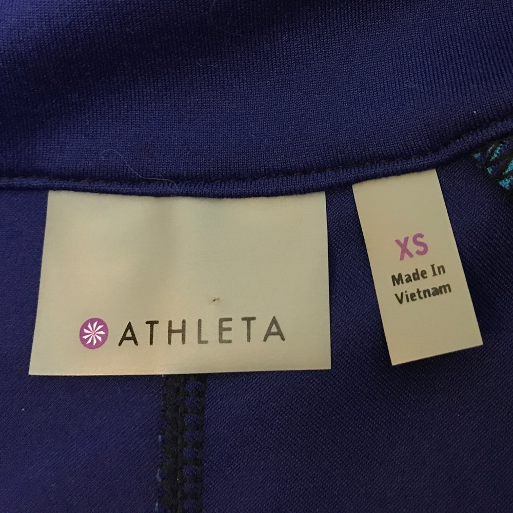 Athleta Spotlight Blue Striped Half Zip Pullover - Picture 4 of 6
